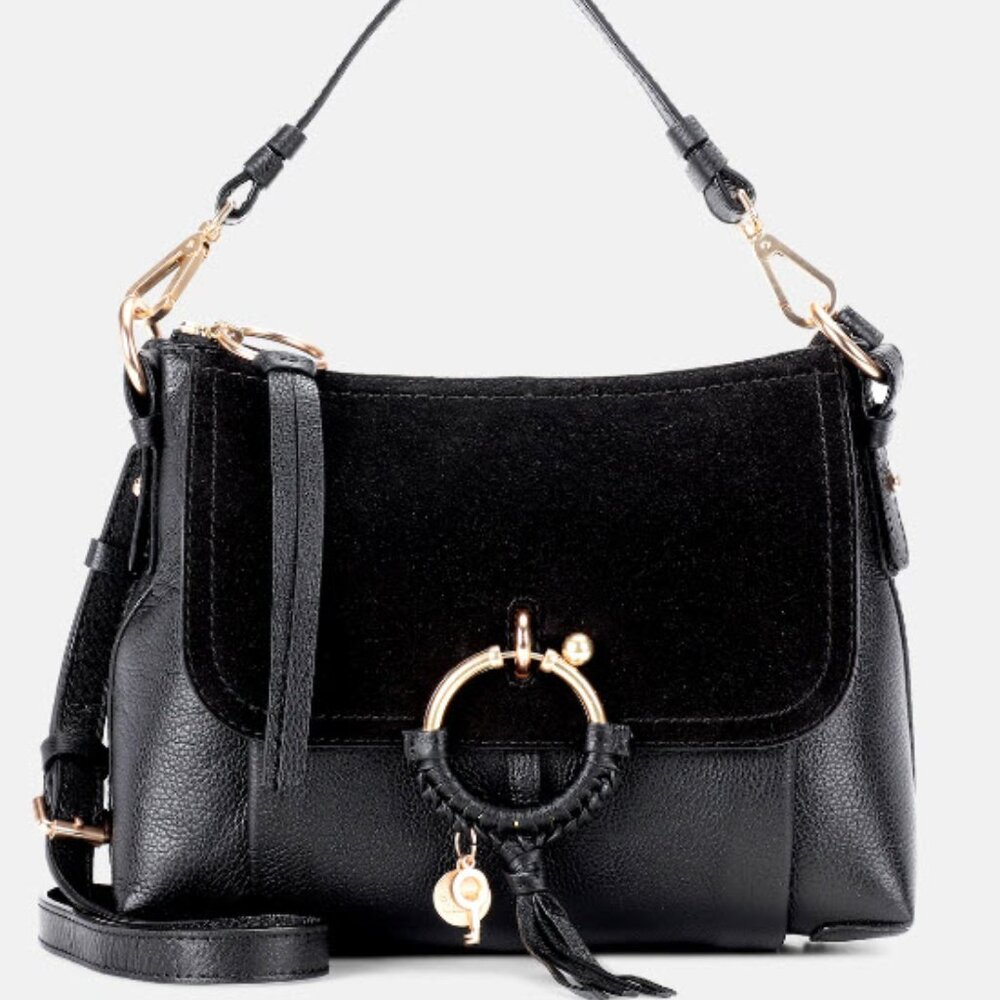 See by Chloé  Small Joan Leather Shoulder Bag - Black
